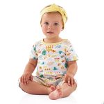 Faixa de Cabelo Laço & Nózinho em suedine Listrado Amarelo - Up Baby