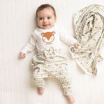 Body longo c/ Calça (Mijão) para bebê em algodão egípcio Xadrez Amigos da Floresta - Mini & Co.