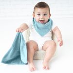 Kit com 2 toalhinhas de boca atoalhadas Colorful Azul - Mini & Co.