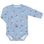 Body longo c/ Calça (Mijão) para bebê em algodão egípcio Cachorrinhos - Mini & Co.