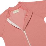 Macacão longo c/ zíper para bebê em canelado térmico Rosa Antigo - Mini & Co.