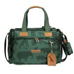 Mala com rodinhas + Bolsa Anne + Frasqueira Térmica Emy + Porta Carteira de Vacinação Safari Verde - Masterbag