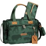 Mala com rodinhas + Bolsa Anne + Frasqueira Térmica Emy + Porta Carteira de Vacinação Safari Verde - Masterbag