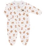 Macacão longo c/ golinha para bebê em algodão egípcio Ursa Floral - Mini & Co.
