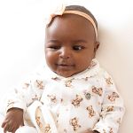 Macacão longo c/ golinha para bebê em algodão egípcio Ursa Floral - Mini & Co.