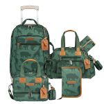 Mala com rodinhas + Bolsa Everyday + Bolsa Térmica Vicky + Porta Carteira de Vacinação Safari Verde - Masterbag