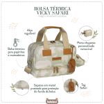 Bolsa Térmica para bebê Vicky Safari Caqui - Masterbag