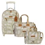 Mala com rodinhas + Bolsa Anne + Frasqueira Térmica Emy Safari Caqui – Masterbag