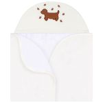 Toalha de banho c/ forro em fralda para bebê Puppy - Mini & Co.