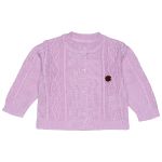 Casaquinho para bebê em tricot trançado Rosa - Mini & Co.