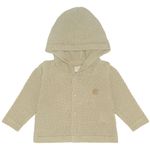 Casaco c/ Capuz para bebê em tricot trançado Cáqui - Mini & Co.