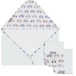 Conjunto de Toalhas Carrinhos: Toalha de banho c/ capuz + 2 Toalhinhas - Masterbag