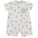 Macacão curto para bebê em algodão egípcio Urso Provençal - Mini & Co.