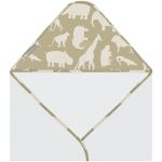 Conjunto de Toalhas Safari Caqui: Toalha de banho c/ capuz + 2 Toalhinhas - Masterbag