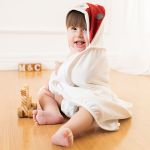 Toalha de banho c/ forro em fralda para bebê Cogumelos - Mini & Co.