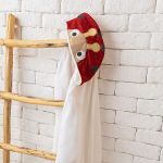 Toalha de banho c/ forro em fralda para bebê Cogumelos - Mini & Co.