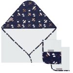 Conjunto de Toalhas Avião: Toalha de banho c/ capuz + 2 Toalhinhas - Masterbag