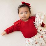 Body longo c/ Calça (Mijão) para bebê em ribana Cogumelos - Mini & Co.