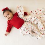 Body longo c/ Calça (Mijão) para bebê em ribana Cogumelos - Mini & Co.