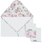 Conjunto de Toalhas Flora: Toalha de banho c/ capuz + 2 Toalhinhas - Masterbag