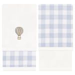 Kit com 2 toalhinhas de boca atoalhadas Xadrez Urso Provençal - Mini & Co.