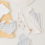 Kit com 2 toalhinhas de boca atoalhadas Xadrez Urso Provençal - Mini & Co.