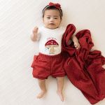 Body curto c/ Short babadinhos para bebê em algodão egípcio Cogumelos - Mini & Co.