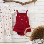 Body Vestido Alça para bebê em ribana Cogumelos - Mini & Co.
