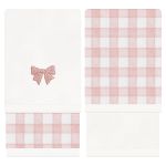 Kit com 2 toalhinhas de boca atoalhadas Xadrez Ursa Provençal - Mini & Co.