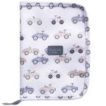 Mala com rodinhas + Bolsa Nina + Frasqueira Térmica Emy + Porta Carteira de Vacinação Carrinhos Azul – Masterbag