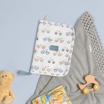 Mala com rodinhas + Bolsa Nina + Frasqueira Térmica Emy + Porta Carteira de Vacinação Carrinhos Azul – Masterbag