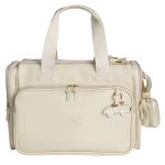 Mala com rodinhas + Bolsa Anne + Bolsa Vicky + Porta Carteira de Vacinação Carrinhos Marfim - Masterbag