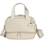 Mala com rodinhas + Bolsa Anne + Bolsa Vicky + Porta Carteira de Vacinação Carrinhos Marfim - Masterbag