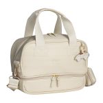 Mala com rodinhas + Bolsa Anne + Bolsa Vicky + Porta Carteira de Vacinação Carrinhos Marfim - Masterbag