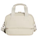 Mala com rodinhas + Bolsa Anne + Bolsa Vicky + Porta Carteira de Vacinação Carrinhos Marfim - Masterbag