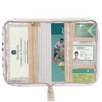Mala com rodinhas + Bolsa Anne + Bolsa Vicky + Porta Carteira de Vacinação Carrinhos Marfim - Masterbag