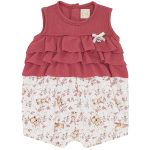 Macacão regata babadinhos em algodão egípcio Floral Coelha - Mini & Co.