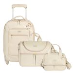 Mala com rodinhas + Bolsa Nina + Bolsa Térmica Vicky Borboletas Marfim – Masterbag