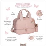 Bolsa Térmica para bebê Vicky Borboletas Rosa - Masterbag