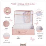 Mala Maternidade Vintage Borboletas Rosa - Masterbag