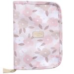 Mala com rodinhas + Bolsa Anne + Bolsa Vicky + Porta Carteira de Vacinação Borboletas Rosa - Masterbag