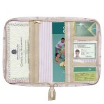 Mala com rodinhas + Bolsa Anne + Bolsa Vicky + Porta Carteira de Vacinação Borboletas Rosa - Masterbag