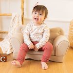 Body longo c/ Calça (Mijão) para bebê em algodão egípcio Floral Coelha - Mini & Co.