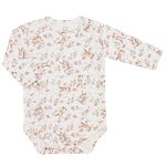 Body longo c/ Calça (Mijão) para bebê em algodão egípcio Floral Coelha - Mini & Co.