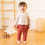 Body longo c/ Calça (Mijão) para bebê em algodão egípcio Floral Coelha - Mini & Co.