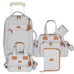 Mala com rodinhas + Bolsa Everyday + Bolsa Vicky + Porta Carteira de Vacinação Alasca Cinza - Masterbag