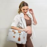 Mala com rodinhas + Bolsa Anne + Frasqueira Emy + Porta Carteira de Vacinação Alasca Cinza – Masterbag