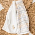 Kit com 2 toalhinhas de boca atoalhadas Xadrez Fazendinha - Mini & Co.