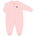 Macacão longo c/ zíper para bebê em algodão egípcio Rosa - Mini & Co.