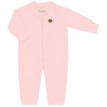 Macacão longo c/ zíper para bebê em algodão egípcio Rosa - Mini & Co.